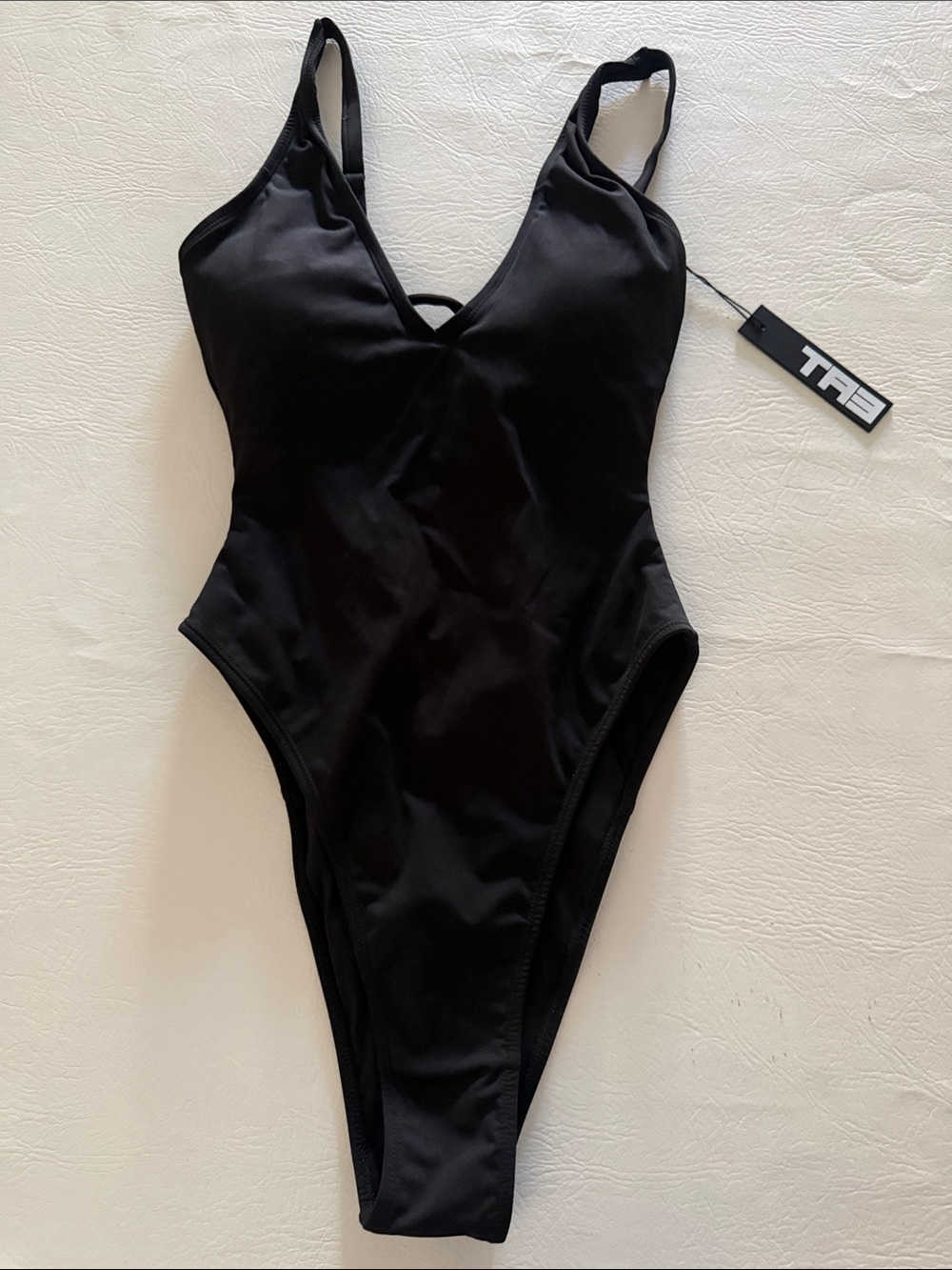 TA3 Hi Cut Plungey Black One-Piece Shapewear
Swimsuit XS/Long NWT